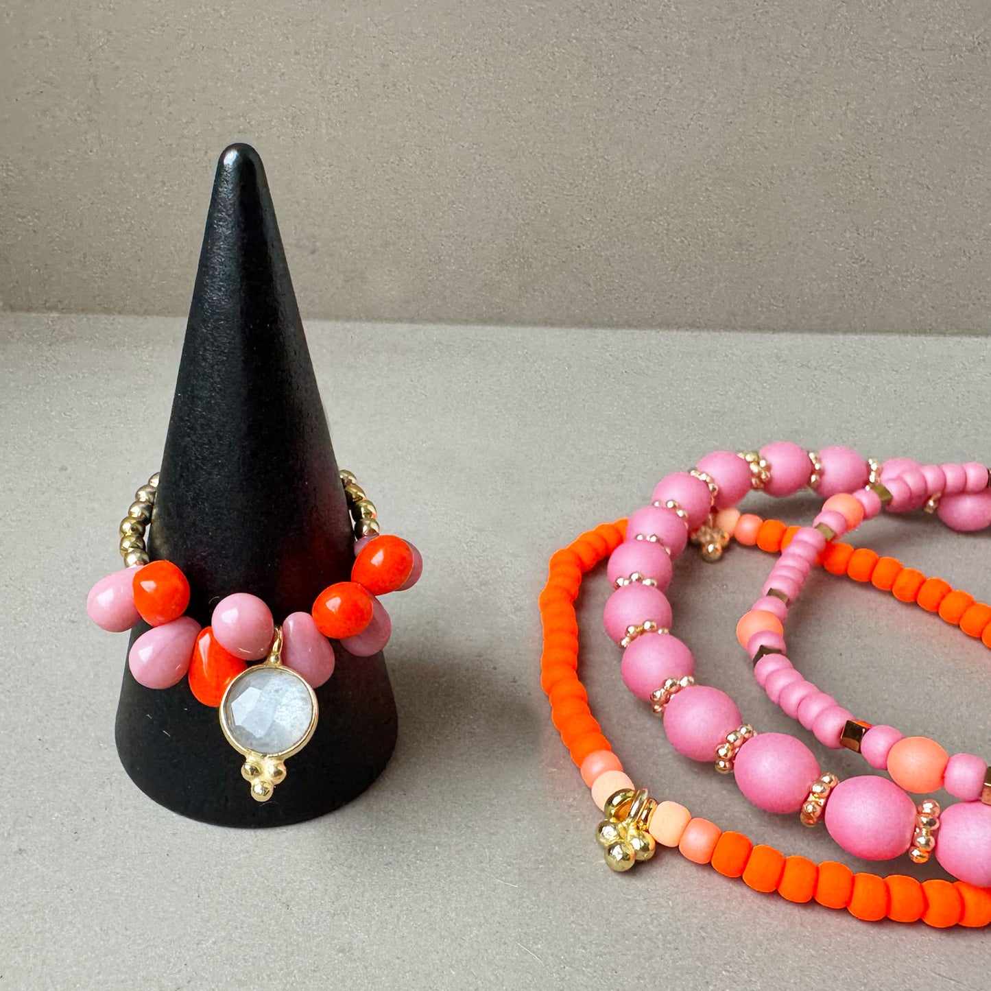 Ring Drops Pink Orange