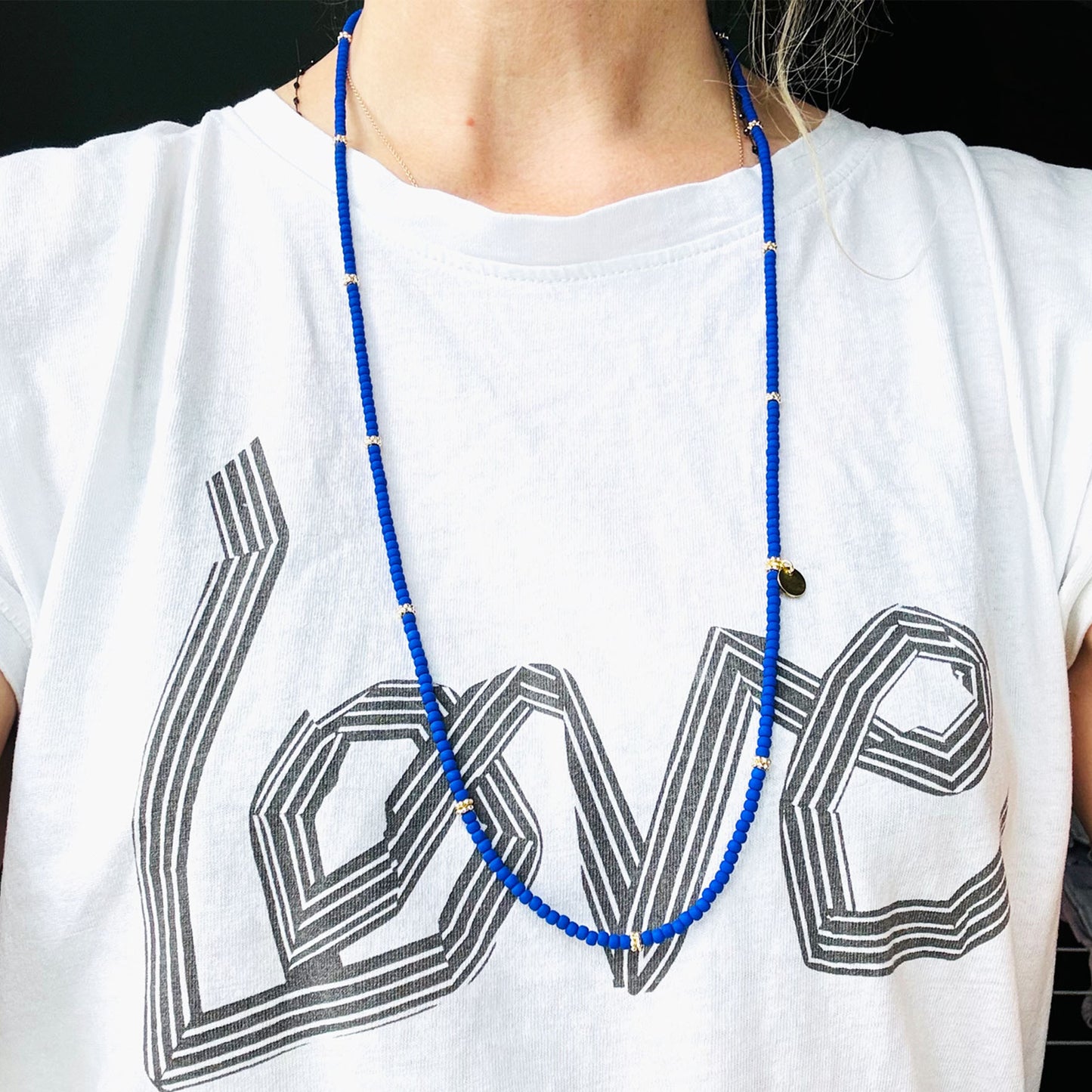 NECKLACE BLUE 80CM