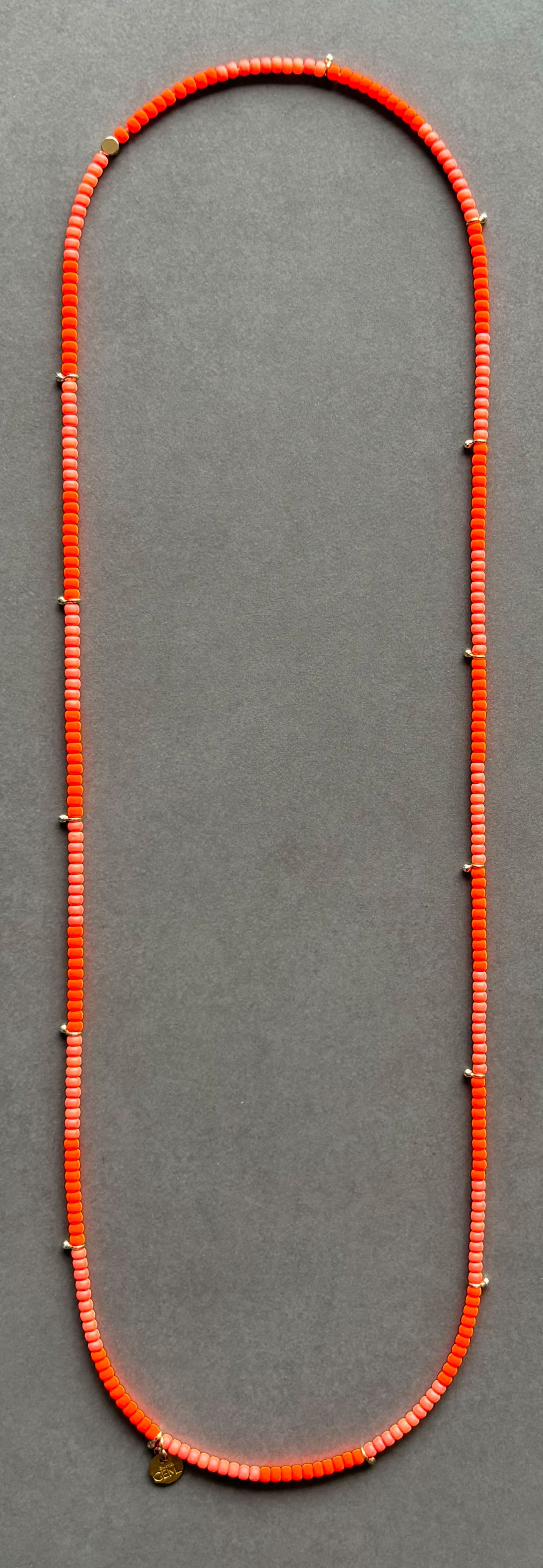 NECKLACE STRIPE ORANGE FLAMINGO