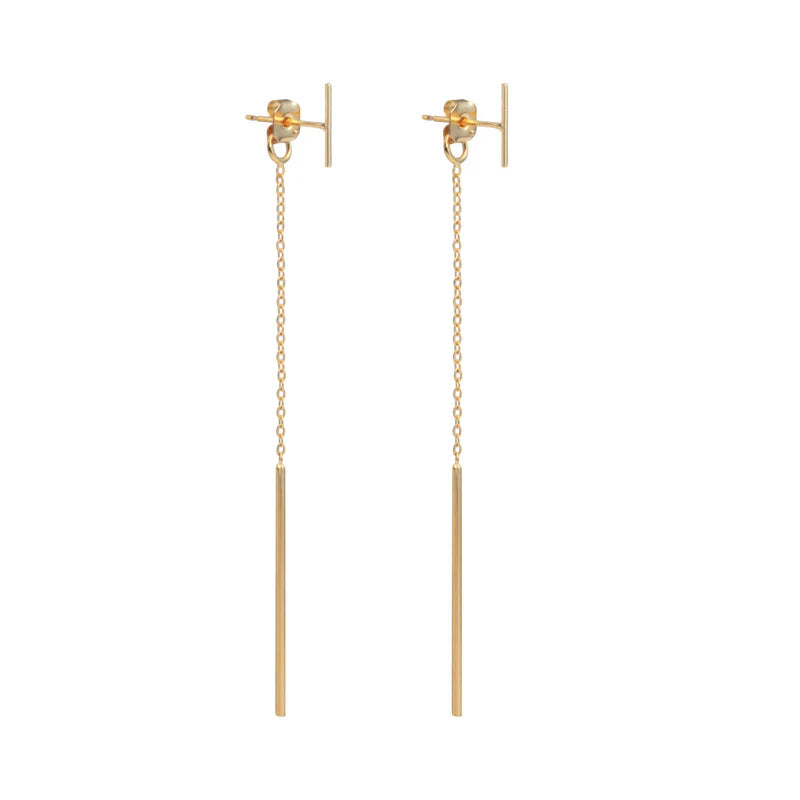 Delicate long chain earrings