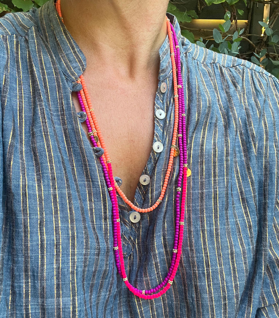 NECKLACE PINK FUCHSIA