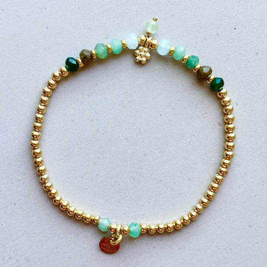GOLDEN DOTS CHARM MOSS GREEN