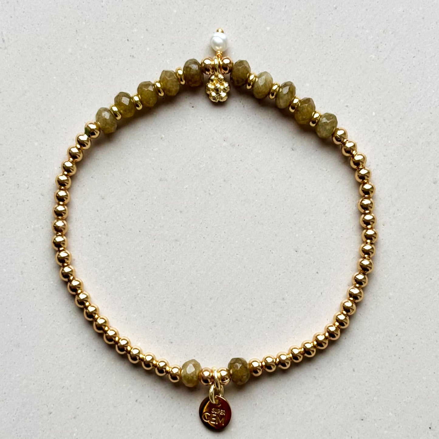 GOLDEN DOTS CHARM MOSS GREEN