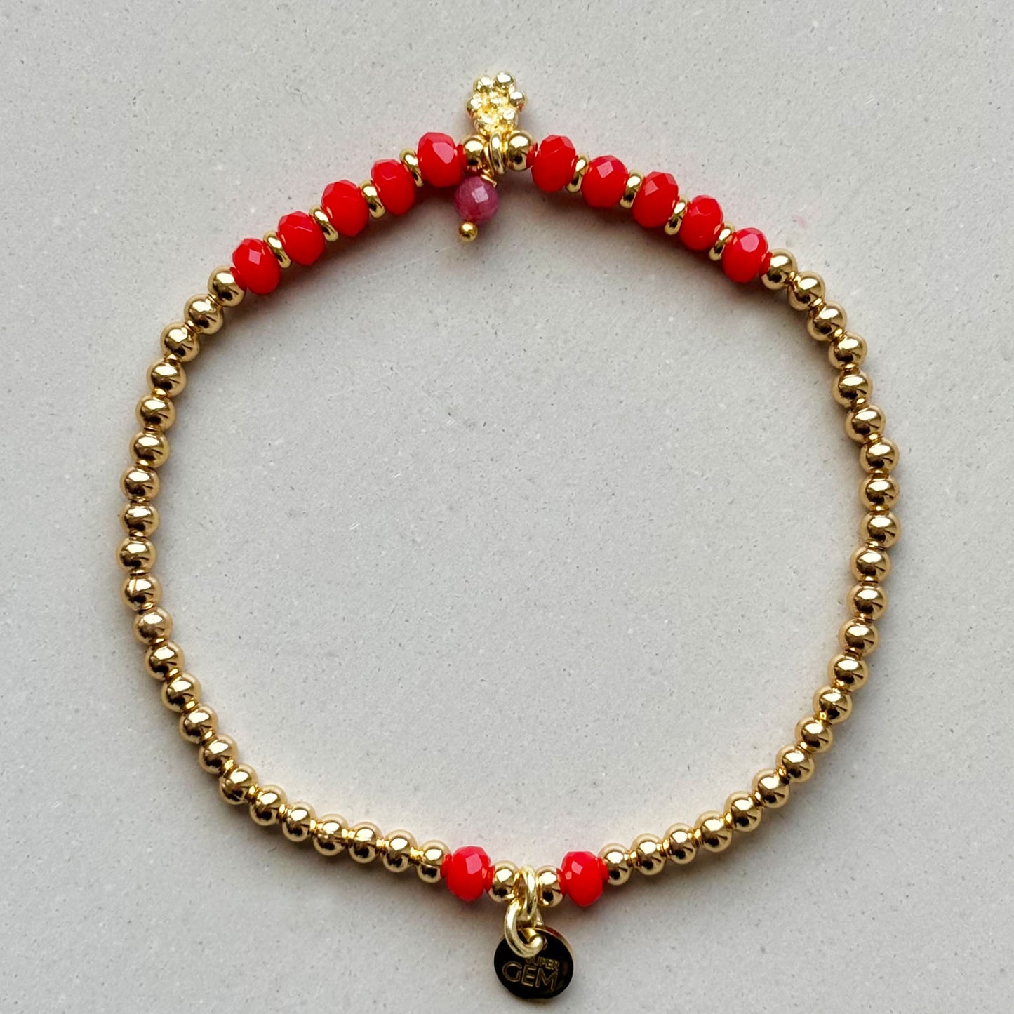 GOLDEN DOTS CHARM RED