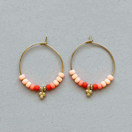 EARRINGS APRICOT CORAL