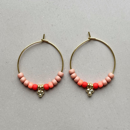 EARRINGS PEACH CORAL